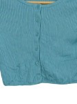 Vorschaubild 2 von Damen Strickjacke Türkis Gr. 34/XS Rippstrick Crop