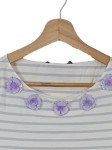 Vorschaubild 2 von Damen T-Shirt gestreift Blumen Applikationen Mehrfarbig XS