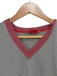 Vorschaubild 2 von Herren Pullover V-Ausschnitt Grau XL Baumwolle Casual