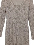 Vorschaubild 2 von Spitzenkleid Damen Gr. 34/XS Beige Langarm Elegant