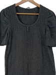 Vorschaubild 3 von Damen Strickkleid Gr. 38 Grau Meliert Casual Kurzarm