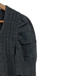 Vorschaubild 4 von Damen Strickkleid Gr. 38 Grau Meliert Casual Kurzarm