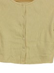 Vorschaubild 3 von Strickjacke Damen Gelb Gr. 36/S Baumwolle Rippstrick Basic Langarm Alltag