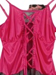 Vorschaubild 2 von SCHNABEL Negligee Damen S/M Pink Satin Tüll Schnürung Dessous Nachthemd