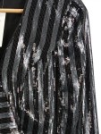 Vorschaubild 3 von Jumpsuit Damen Gr. 32/XXS Silber Polyester Gestreift Elegant Party