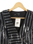 Vorschaubild 2 von Jumpsuit Damen Gr. 32/XXS Silber Polyester Gestreift Elegant Party