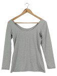 Vorschaubild 1 von Langarmshirt Damen Grau Gr. 38/M Meliert Basic Casual Ohne Verschluss