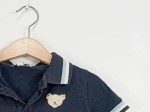 Vorschaubild 2 von Kinder Poloshirt Gr. 104 Dunkelblau Teddybär Logo Baumwolle