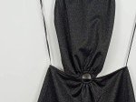Vorschaubild 3 von Sommerkleid Damen Schwarz Gr. 36/S Polyester Elasthan Uni Modern