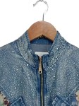 Vorschaubild 4 von Damen Jeansjacke M Mehrfarbig Casual Strass Kurzarm