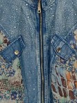 Vorschaubild 5 von Damen Jeansjacke M Mehrfarbig Casual Strass Kurzarm