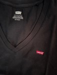 Vorschaubild 3 von Damen T-Shirt Schwarz V-Ausschnitt Logo Gr. XS Baumwolle