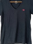 Vorschaubild 5 von Damen T-Shirt Schwarz V-Ausschnitt Logo Gr. XS Baumwolle