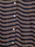 Vorschaubild 3 von Damen Hemdbluse Gr. 36/S Gestreift Braun Blau Baumwolle Langarm
