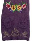 Vorschaubild 3 von Damen Strickkleid Gr. 40/L Lila Blumenstickerei Pailletten Farbenfroh