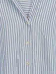 Vorschaubild 2 von Hemdbluse Damen Gr. 38/M Blau Baumwolle Gestreift Casual Langarm Knopf