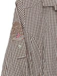 Vorschaubild 3 von Damen Hemdbluse Gr. 46 Braun Kariert Casual Langarm Stickerei