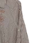 Vorschaubild 4 von Damen Hemdbluse Gr. 46 Braun Kariert Casual Langarm Stickerei