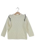 Vorschaubild 1 von Eden & Victor Pullover Mädchen Gr. 98 Weiß Lochmuster Rüschen