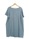 Vorschaubild 1 von Damen Freizeitkleid Gr. 50 Blau Blumenmuster Kurzarm