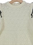 Vorschaubild 2 von Eden & Victor Pullover Mädchen Gr. 98 Weiß Lochmuster Rüschen