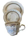 Vorschaubild 1 von Sammelgedeck Kaffeetasse Untertasse Kuchenteller Porzellan Blumen