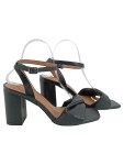 Vorschaubild 1 von Damen Sandaletten Schwarz Gr. 38 Elegant Blockabsatz Riemchensandalen