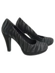 Vorschaubild 1 von Damen Pumps Gr. 38 Schwarz Plateau Zebra-Muster Elegant