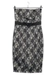 Vorschaubild 1 von Spitzenkleid Damen Gr. 40/L Schwarz Bandeau Cocktailkleid