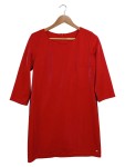 Vorschaubild 1 von Damen Festliches Samtkleid Rot Gestreift Gr. L Elegant