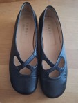 Vorschaubild 2 von FABRI Damen Ballerinas Schwarz Leder Cut-Out Design Gr. 37 Made in Italy
