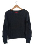 Vorschaubild 1 von Damen Strickpullover Schwarz XS Modern Rippstrick Langarm