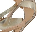 Vorschaubild 3 von Sandaletten Damen Gr. 38 Gold Elegant Blockabsatz Riemchen
