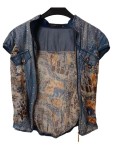Vorschaubild 2 von Damen Jeansjacke M Mehrfarbig Casual Strass Kurzarm