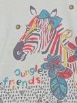Vorschaubild 2 von PETIT BEGUIN T-Shirt Mädchen Gr. 126/128 Weiß Zebra Dschungel