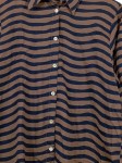 Vorschaubild 4 von Damen Hemdbluse Gr. 36/S Gestreift Braun Blau Baumwolle Langarm