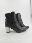 Vorschaubild 2 von Damen Stiefeletten Schwarz Gr. 38 Modern Leder Metallic Absatz