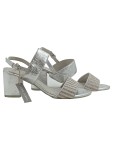 Vorschaubild 1 von Damen Riemchensandalette Silber Gr. 38 Elegant Glitzer Schnalle