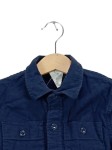 Vorschaubild 3 von Freizeithemd Kinder Gr. 110 Blau Baumwolle Uni Casual Langarm 37 cm Knopf