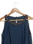 Vorschaubild 2 von Damen Festliches Kleid Gr. 40 Blau Elegant Perlenbesatz