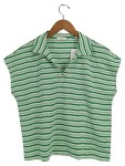 Vorschaubild 1 von Damen Poloshirt gestreift Gr. 38 Mehrfarbig Kurzarm Casual