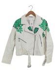 Vorschaubild 1 von Damen Lederjacke Gr. 38/M Blattmuster Mehrfarbig Modern