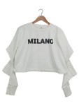 Vorschaubild 1 von Damen Sweatshirt Milano Gr. 38/M Weiß Schriftzug Casual