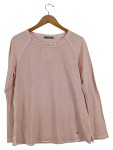 Vorschaubild 1 von Damen Langarmshirt Rosa Gr. 40 Pailletten Perlenbesatz Baumwolle