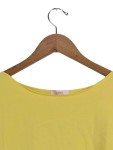 Vorschaubild 2 von T-Shirt Damen Gelb Gr. 42/XL Baumwolle Uni Casual Kurzarm Freizeit