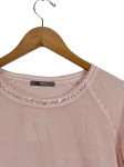 Vorschaubild 2 von Damen Langarmshirt Rosa Gr. 40 Pailletten Perlenbesatz Baumwolle