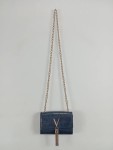 Vorschaubild 2 von Damen Clutch Handtasche Blau Elegant Kroko-Optik Logo Kette Quaste