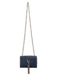 Vorschaubild 1 von Damen Clutch Handtasche Blau Elegant Kroko-Optik Logo Kette Quaste