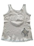 Vorschaubild 3 von Damen Top Einheitsgröße Weiß Casual Rippstrick Stern Applikation