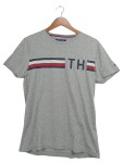 Vorschaubild 1 von T-Shirt Herren Gr. 48/M Grau Baumwolle Logo-Print Casual Kurzarm
